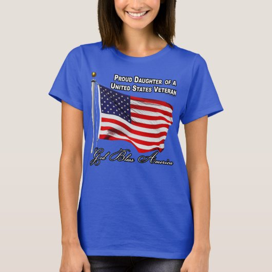 Stolze Tochter eines US-Veteranen mit US-Flagge T-Shirt (Vorderseite)