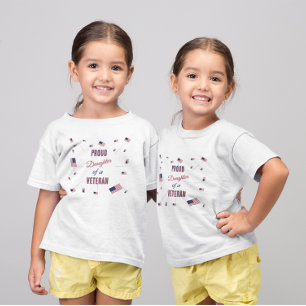 Stolze Tochter eines Veteranen Patriotische Flag Baby T-shirt