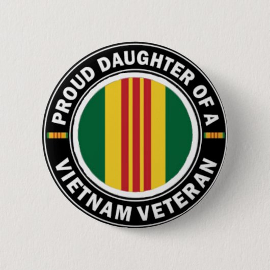 Stolze Tochter eines Vietnam-Tierarzt-Knopfes Button (Vorderseite)