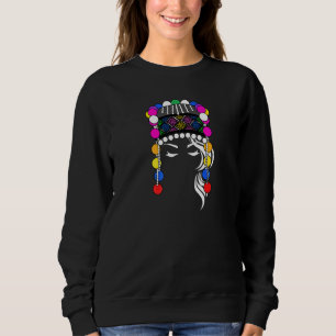 Stolze traditionelle Hmong Miao Mädchen Frau Hmoob Sweatshirt