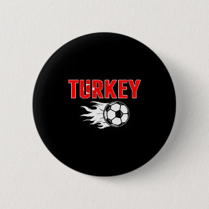 Stolze türkische Fußballfans tragen türkische Flag Button