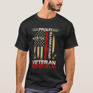 Stolze U-Boot-Veteranin Schwiegermutter-Flagge Pat T-Shirt