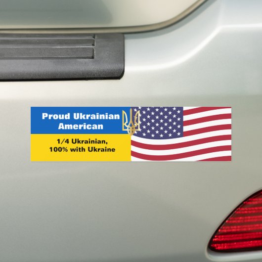 Stolze ukrainische Amerikaner stehen mit der Ukrai Autoaufkleber (Auf Auto)
