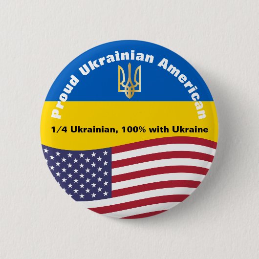 Stolze ukrainische Amerikaner stehen mit der Ukrai Button (Vorderseite)