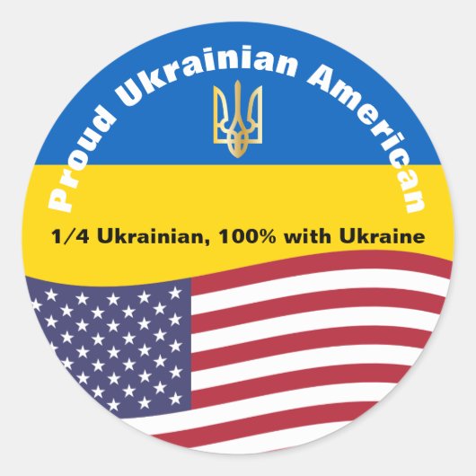 Stolze ukrainische Amerikaner stehen mit der Ukrai Runder Aufkleber (Vorderseite)