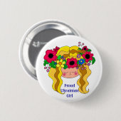 Stolze ukrainische Mädchen-Ukrainer-Volkskunst Button (Vorne & Hinten)