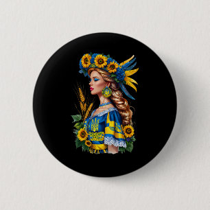 Stolze ukrainische Schönheit – Patriotische Ukrain Button