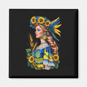 Stolze ukrainische Schönheit – Patriotische Ukrain Magnet