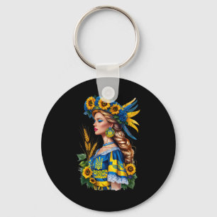 Stolze ukrainische Schönheit – Patriotische Ukrain Schlüsselanhänger