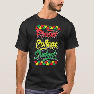 Stolze Uni Schüler Schwarze Geschichte Monat Afrik T-Shirt