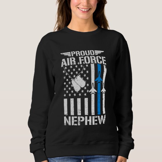 Stolze US Air Force Nephew USAF Veteran Flag US Sweatshirt (Vorderseite)