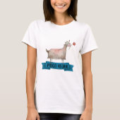 Stolze Vegane Niedliche Ziege mit Blume Illustrati T-Shirt (Vorderseite)