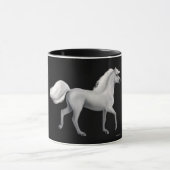 Stolze weiße PferdeTasse Tasse (Zentrum)