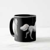 Stolze weiße PferdeTasse Tasse (Vorderseite Links)