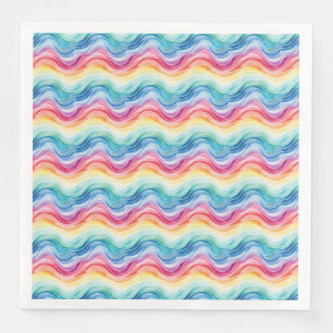 Stolze Wellen Regenbogen Streifen Muster Sommer Serviette
