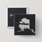 stolzer Alask Staat Root Map Kontur Rocky Map AK Button (Vorne & Hinten)