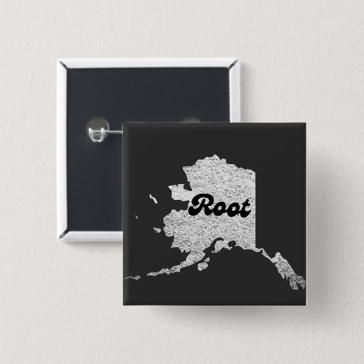 stolzer Alask Staat Root Map Kontur Rocky Map AK Button (Vorne & Hinten)
