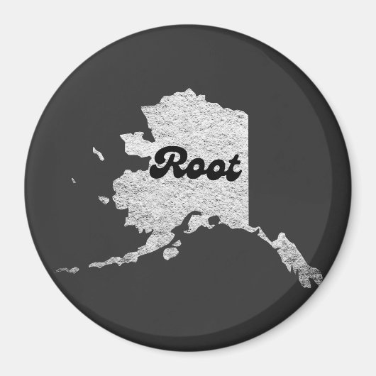 stolzer Alask Staat Root Map Kontur Rocky Map AK Magnet (Vorne)