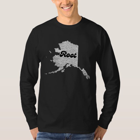 stolzer Alask Staat Root Map Kontur Rocky Map AK T-Shirt (Vorderseite)