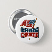 Stolzer Amerikaner Chris Christie Button (Vorne & Hinten)