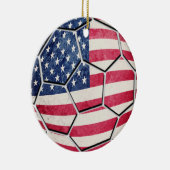 Stolzer Amerikaner USA-Flaggen-Fußball Keramik Ornament (Rechts)