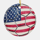 Stolzer Amerikaner USA-Flaggen-Fußball Keramik Ornament (Vorne)