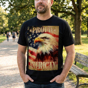 Stolzer Amerikaner. Weißkopfseeadler und Flagge de T-Shirt