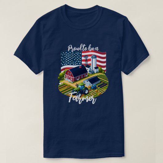 Stolzer amerikanischer Bauer T-Shirt (Design vorne)