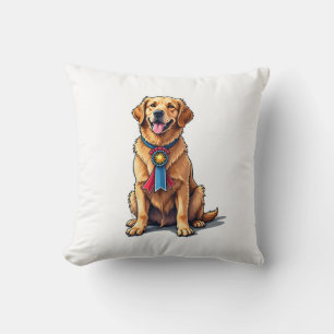 Stolzer amerikanischer Golden Retriever Vintage T- Kissen