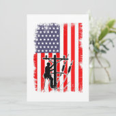 Stolzer amerikanischer Leitungsmonteur Patriotisch Einladung (Stehend Vorderseite)