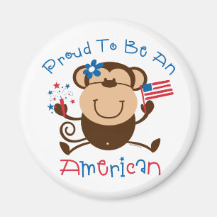 Stolzer amerikanischer Mädchen-Affe Magnet