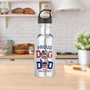 Stolzer amerikanischer USA-Haustier-Hund-Vater-Lie Edelstahlflasche