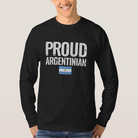 Stolzer Argentinier Argentinien-Flagge T-Shirt (Vorderseite)