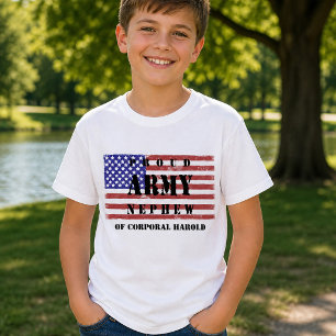 Stolzer Armee Neffe Patriotische Flagge T-Shirt