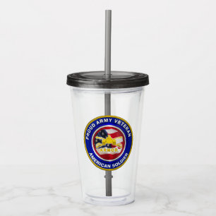 Stolzer Armee-Veteran-Rüstung-Soldat Acryltrinkbecher