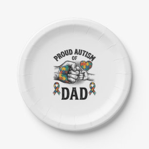 Stolzer Autism-Vater Vintage-Gravur-Bewusstsein-Sh Pappteller