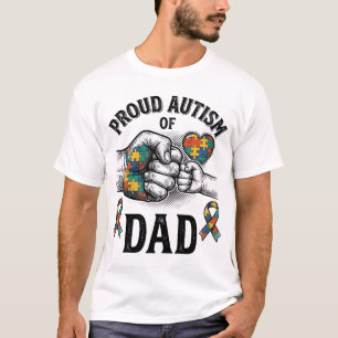 Stolzer Autism-Vater Vintage-Gravur-Bewusstsein-Sh T-Shirt