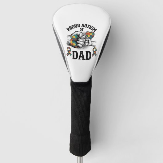 Stolzer Autism-Vater Vintage-Gravur-Bewusstseins-S Golf Headcover (Vorderseite)