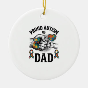Stolzer Autism-Vater Vintage-Gravur-Bewusstseins-S Keramik Ornament