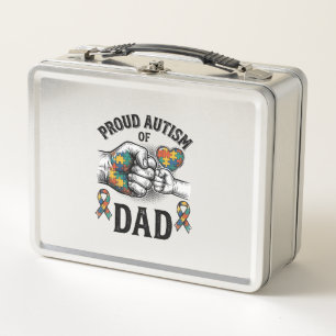 Stolzer Autism-Vater Vintage-Gravur-Bewusstseins-S Metall Brotdose