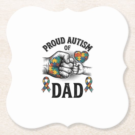 Stolzer Autism-Vater Vintage-Gravur-Bewusstseins-S Untersetzer (Vorderseite)