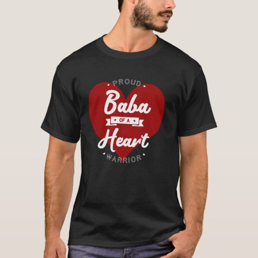 Stolzer Baba eines Herzens Kriegers CHD-Operation T-Shirt (Vorderseite)