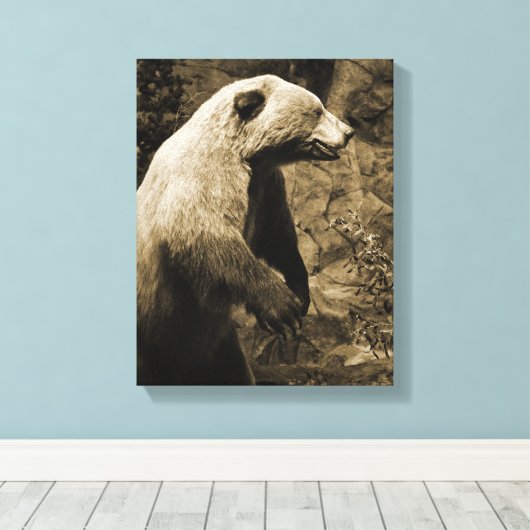 Stolzer Bär Leinwanddruck (Insitu (Holzboden))