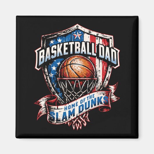 Stolzer Basketball-Vater - Zuhause der Slam Dunks Magnet (Vorne)