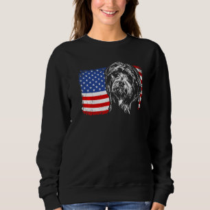 Stolzer Bearded Collie Amerikanische Flagge Patrio Sweatshirt