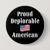 Stolzer bedauernswerter Amerikaner Button (Vorderseite)