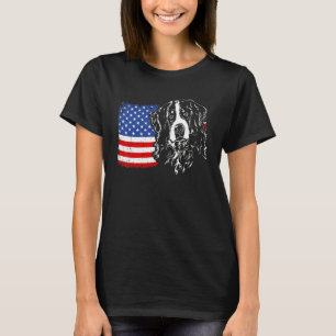 Stolzer Berner Sennenhund Amerikanische Flagge Pat T-Shirt