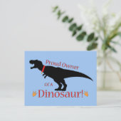 stolzer Besitzer eines Dinosauriers Postkarte (Stehend Vorderseite)