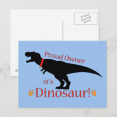 stolzer Besitzer eines Dinosauriers Postkarte (Vorne/Hinten)