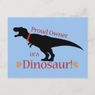 stolzer Besitzer eines Dinosauriers Postkarte